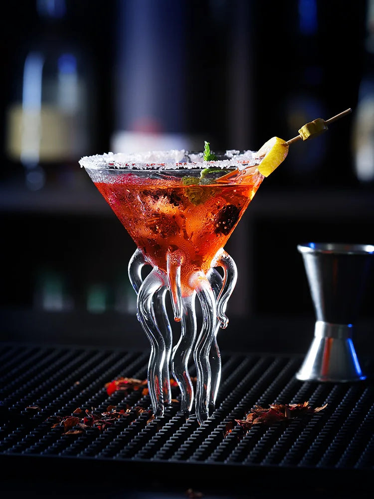 Creative Animal-Shaped Cocktail Goblet with Straw – Pufferfish, Octopus, Swan & Bird Design