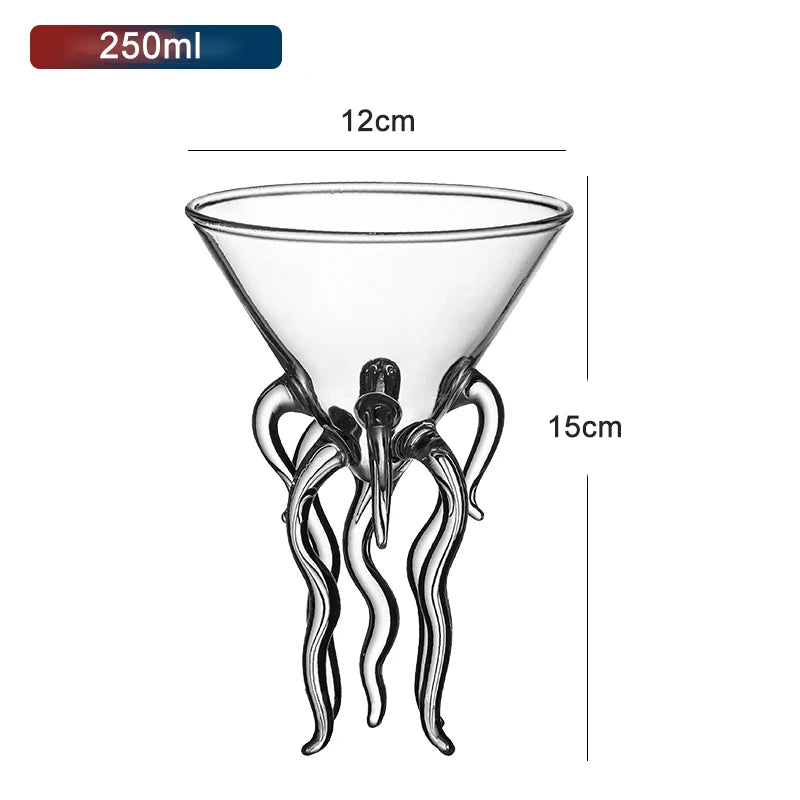 Creative Animal-Shaped Cocktail Goblet with Straw – Pufferfish, Octopus, Swan & Bird Design