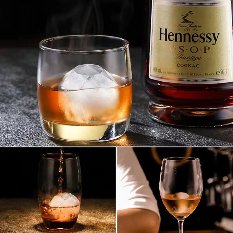 Diamond Ice Mold with Lid – Silicone Spherical Ice Maker for Whiskey & Beer
