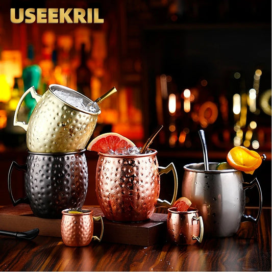 Moscow Mule Cup 550ml - Copper Plated 304 Stainless Steel Mug for Cocktails, Beer & Cold Drinks