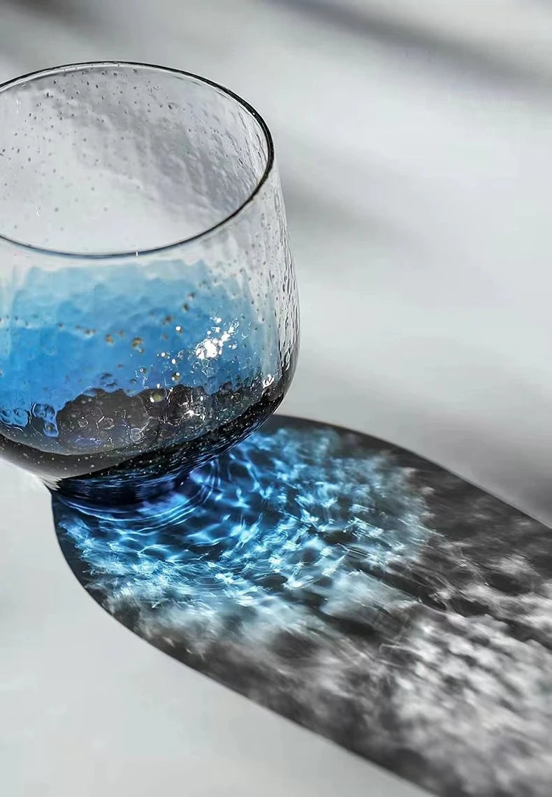 250ml Japanese Starry Sky Glass Cup - Gold Foil Crystal Coffee Mug for Whiskey, Cocktails & Cold Drinks